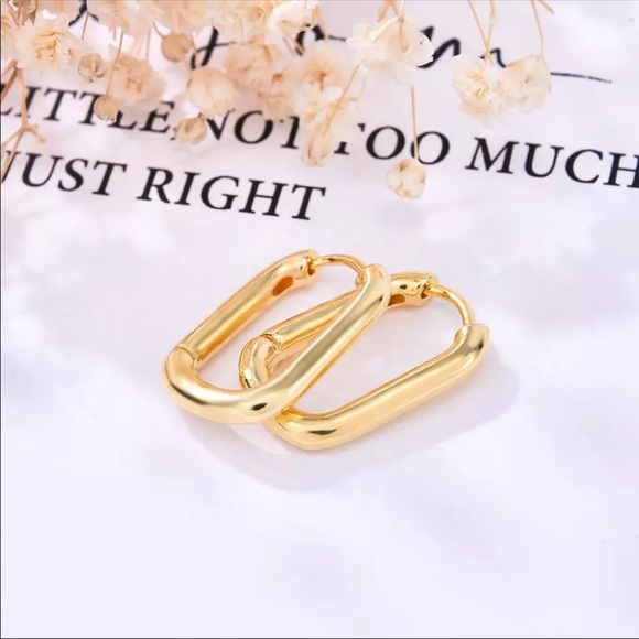 🌟Geometrical Gold Plated Earrings - Picture 2 of 6